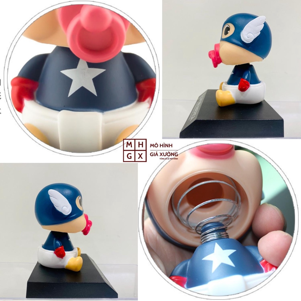 Mô Hình Lắc Đầu Captain baby Avengers - Trang Trí xe hơi - Trang trí bàn học - Bàn làm Việc - Quà Tặng