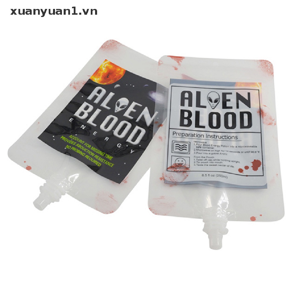 Set 10 Túi Đựng Máu 250ml Hóa Trang Ma Cà Rồng Dịp Halloween
