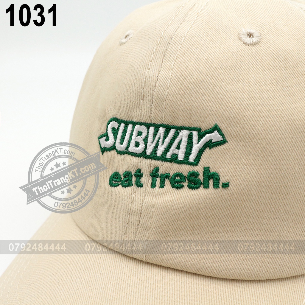 Mũ lưỡi trai SUBWAY chất liệu vải kaki cao cấp, form mềm, phong cách nón lưỡi trai thời trang