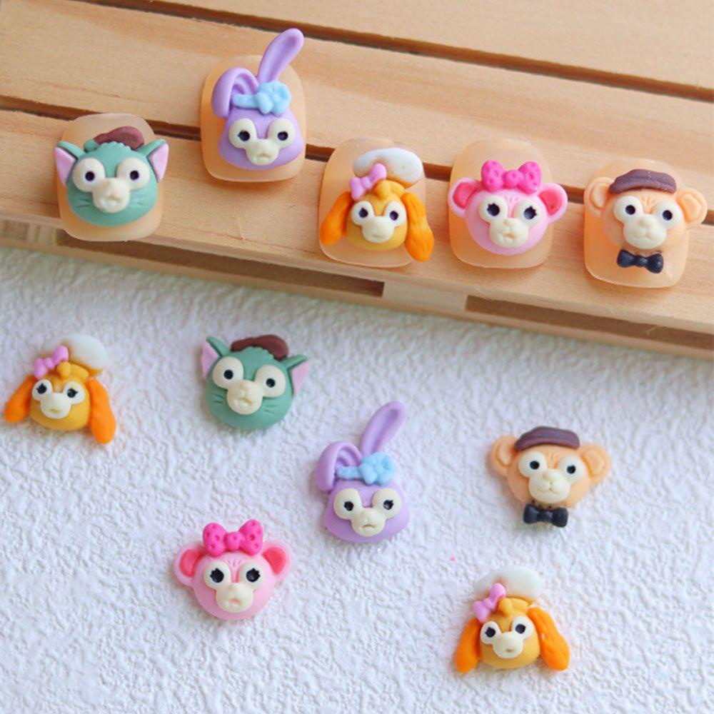 Hs Set 10 Móng Tay Giả Hình Thỏ 3D Dễ Thương Cho Bé Gái