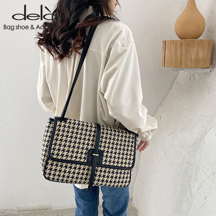 Dela Túi canvas Đeo Một Bên Vai Sức Chứa Lớn Thời Trang Thu Đông Mới Cho Nữ