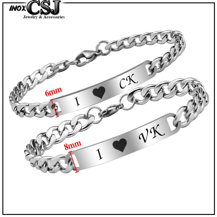LẮC VÒNG TAY CẶP ĐÔI INOX CK VK ĐẸP Ý NGHĨA CP013 đẹp, không đen