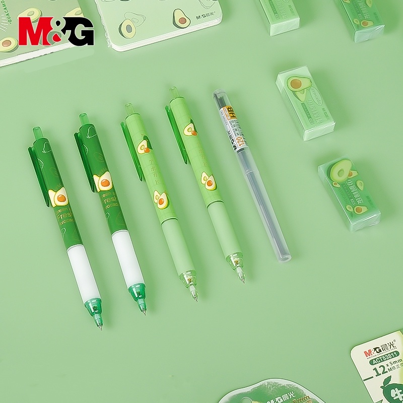 Bút chì bấm M&G AMPH5620 ngòi 0.5mm họa tiết quả bơ