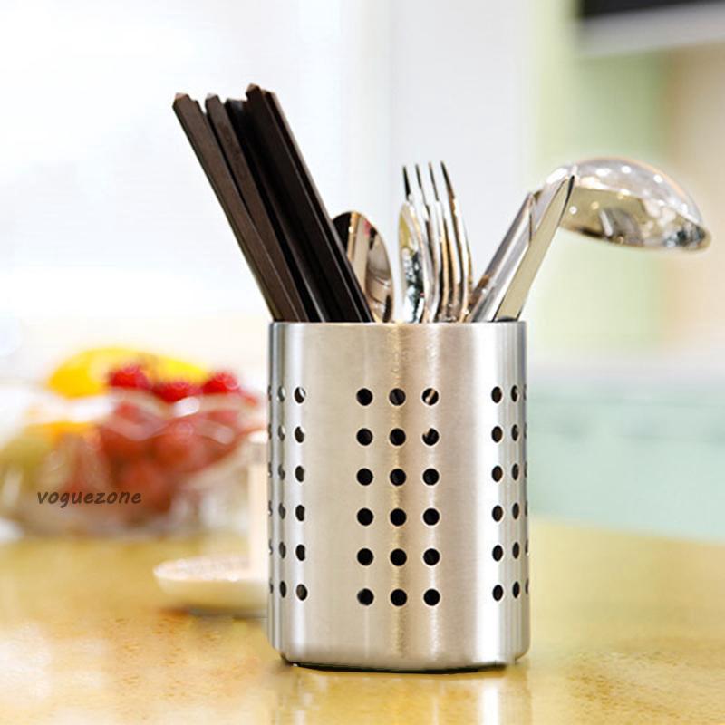 Hộp đựng muỗng đũa bằng thép không gỉ màu bạc