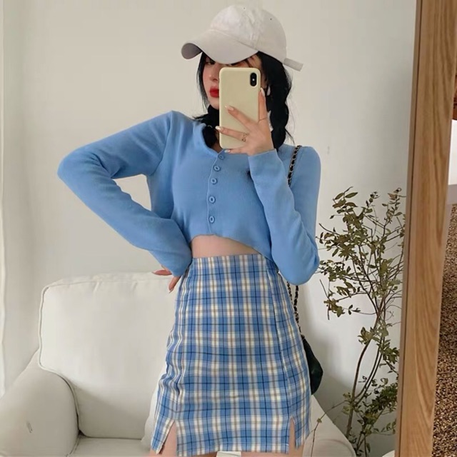 Chân váy caro size s xanh/vàng | BigBuy360 - bigbuy360.vn
