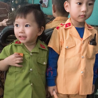 Bộ quần áo công an, bộ đội cho bé (3-6 tuổi)