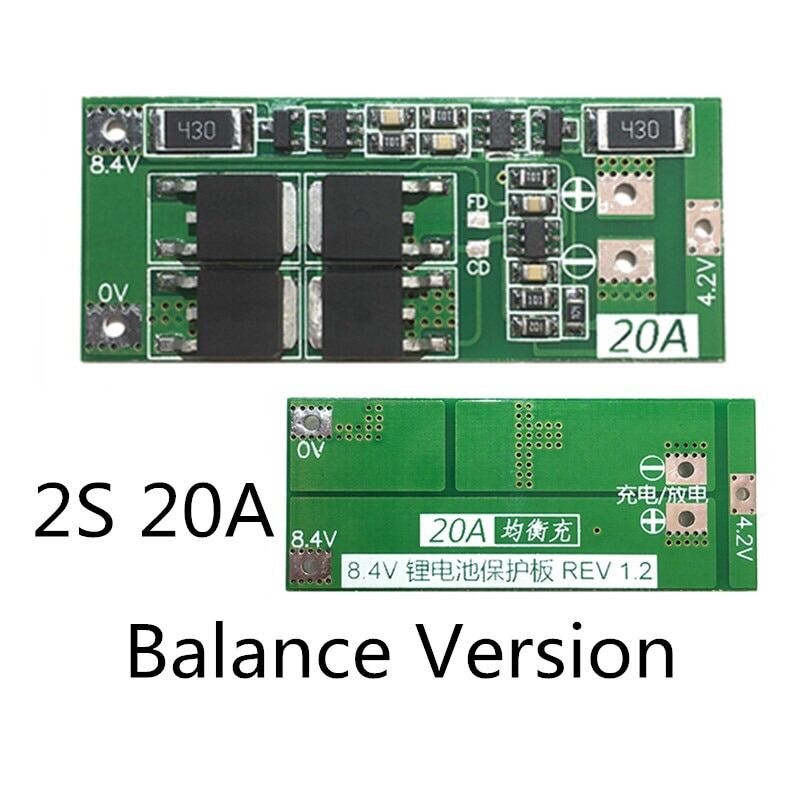Mạch bảo vệ 2S 20A 7,4v - 8,4v PCB BMS sạc pin 18650/Li-ion Lithium 2S 20A 7.4V 8.4V Điện máy vạn phát