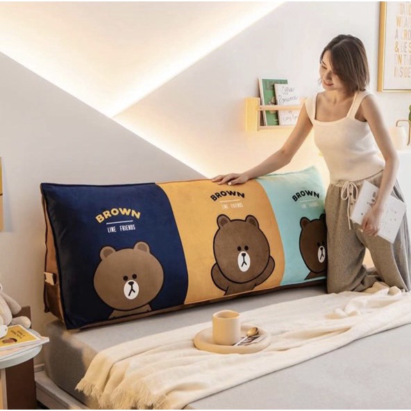 Gối tựa đầu giường gồm vỏ và ruột,in nhiều họa tiết-gồm 2 kích thước 1m5/1m8
