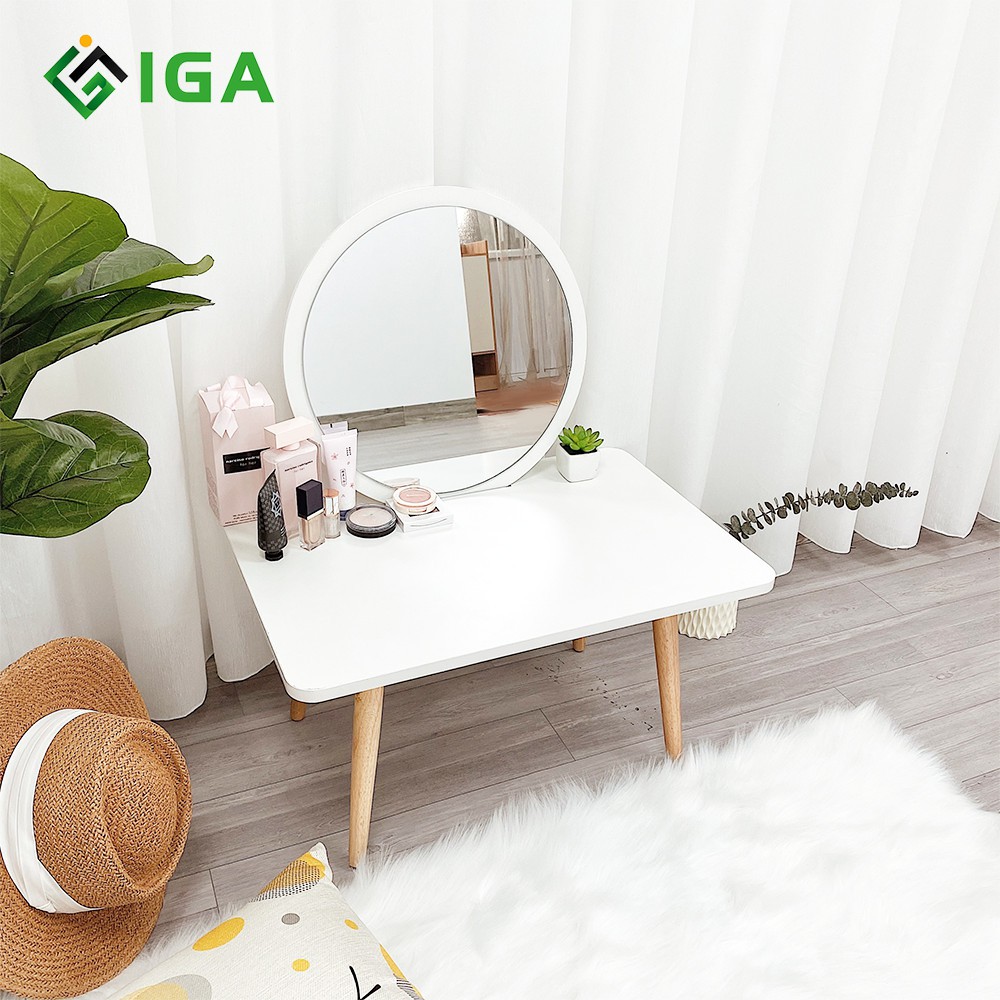 [Mã LIFEBKA5 giảm 10% tối đa 1 Triệu đơn 500k] Bàn Trang Điểm Single O Phong Cách Bắc Âu ̣̣̣̣̣̣Chính Hãng IGA - GP117