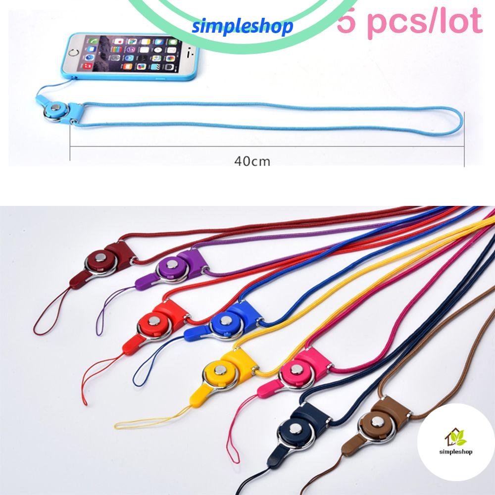 ❀SIMPLE❀ 5 Pcs Random color Nylon Phone Lanyard Universal Key Chain Mobile Straps Badges Finger Neck Lariat Hang Rope Security Detachable