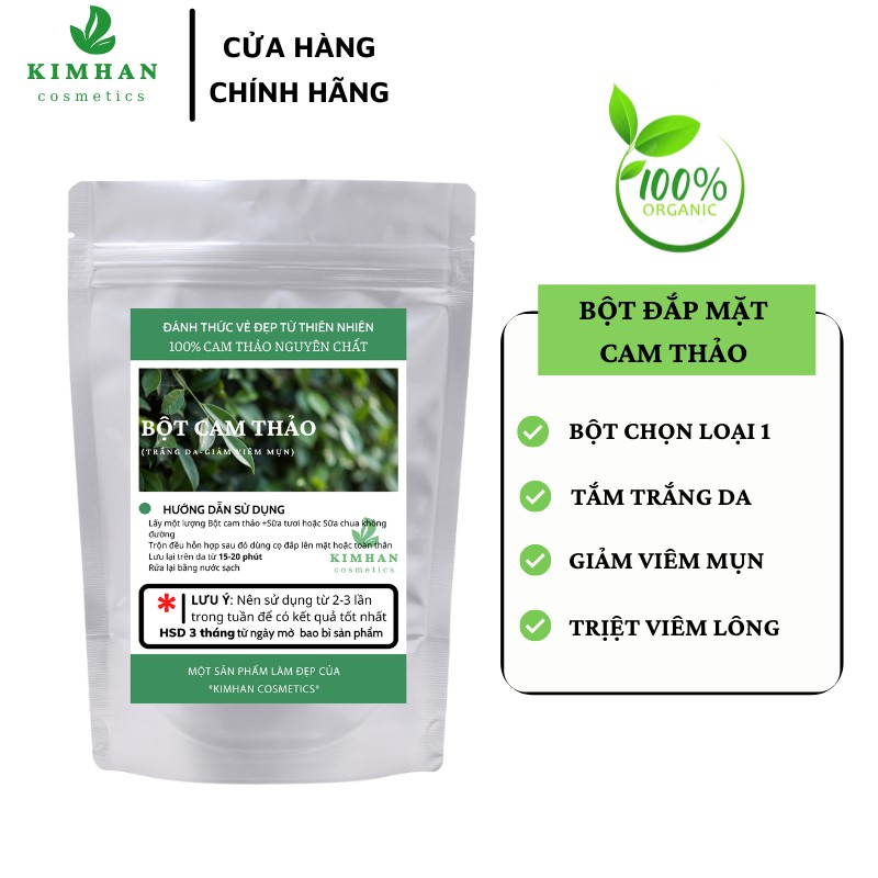 100Gr Bột Cam Thảo Handmade - Trắng Da, Giảm Mụn Organic