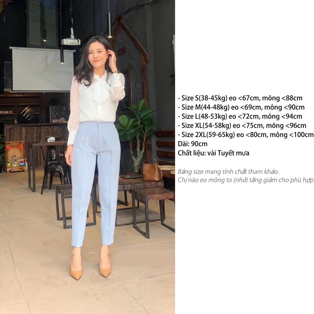 Quần baggy nữ công sở đẹp cúc bọc cao cấp dáng đẹp Hàn Quốc Q166