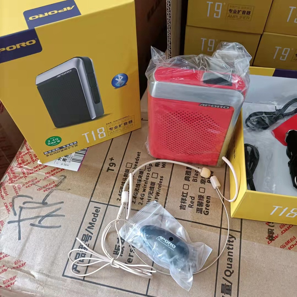 Máy trợ giảng Aporo T18 5.0 phiên bản mic hạt gạo cao cấp -Tặng kèm mic có dây