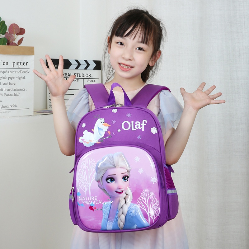 Ba Lô Đi Học Cỡ Lớn Thoáng Khí In Họa Tiết Công Chúa Elsa Thời Trang Đa Năng Cho Bé