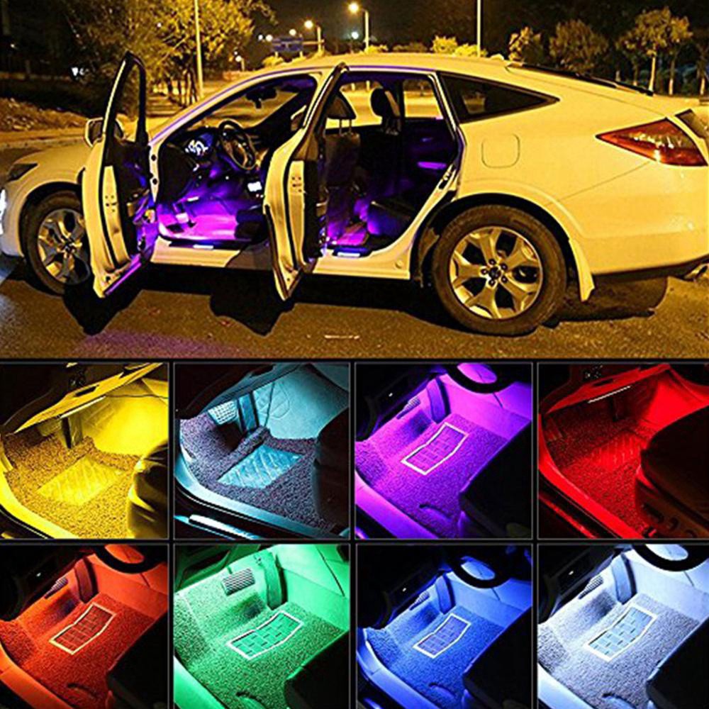 Dải Đèn LED RGB Nhiều Màu Trang Trí Nội Thất Xe Hơi