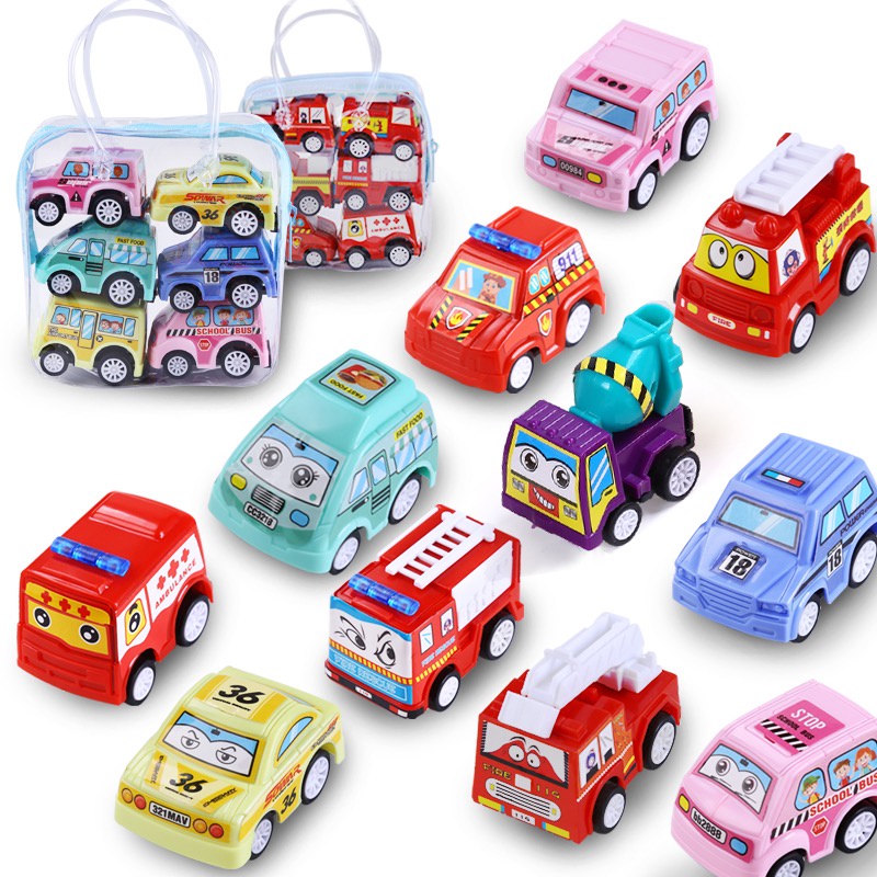 Set 6 mô hình xe công trường xe ô tô đồ chơi cho bé