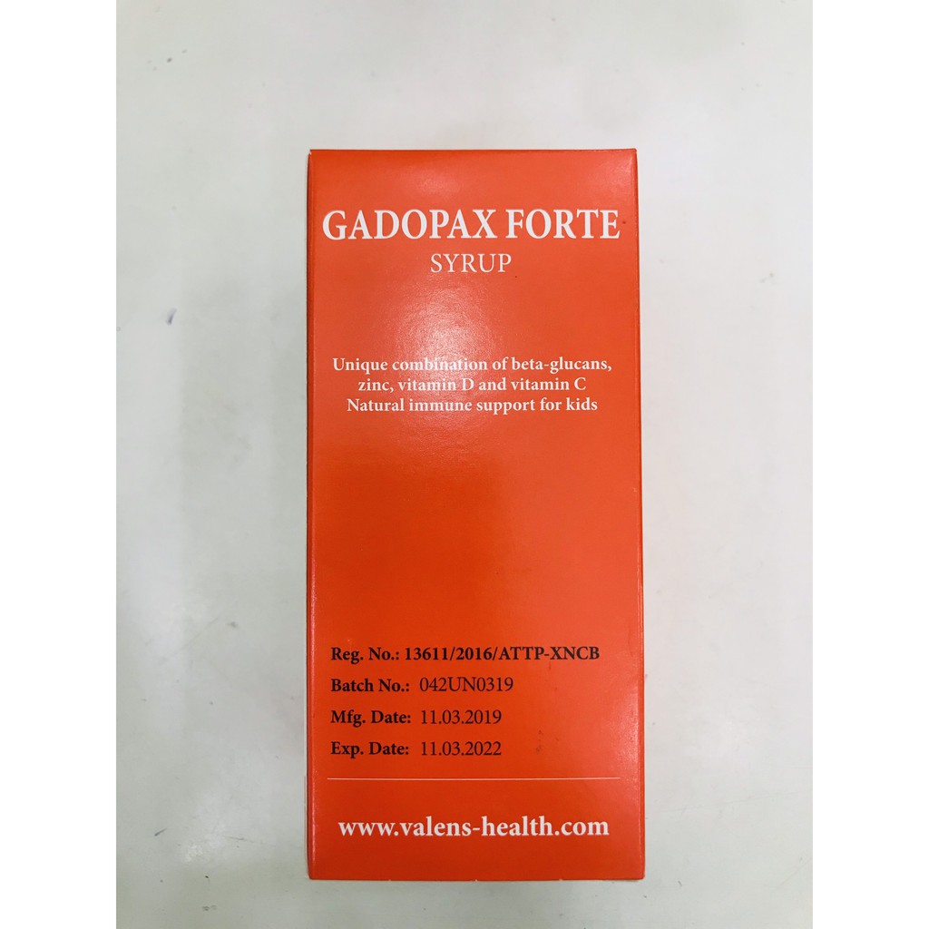 ✔️️️Gadopax Forte Syrup Tăng Sức Đề Kháng Chai 100ml Dùng được cho em bé sơ sinh