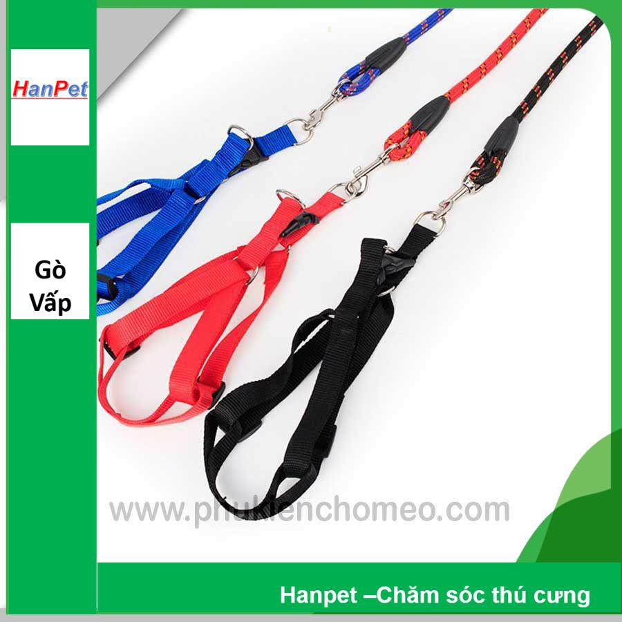 Hanpet.GV- 328- Dây dắt yên ngựa tròn (- 4711506) dây dắt chó size 8 (từ 3- 7kg)