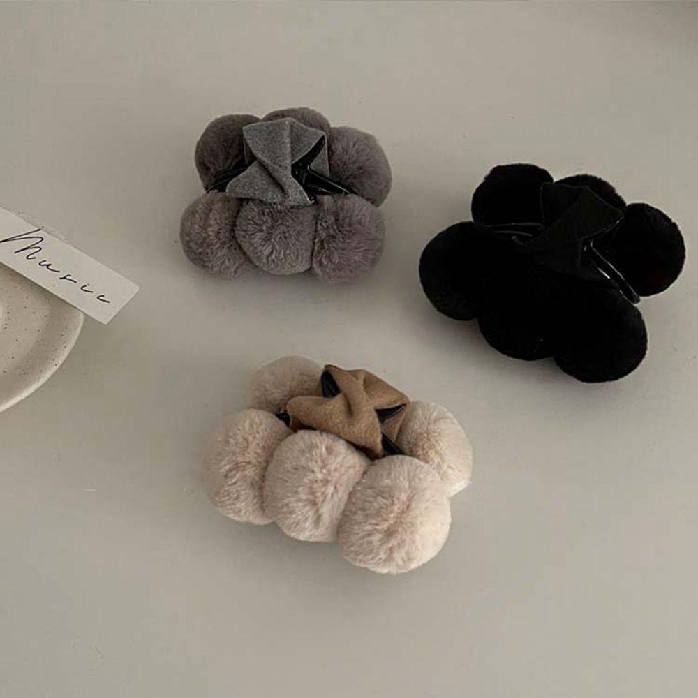 Kẹp Tóc Bóng Lông Nhung Lấp Lánh Thanh Lịch Dễ Phối Đồ Cho Nữ