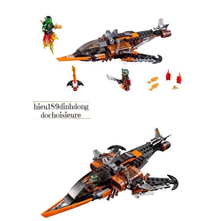 Lắp ráp xếp hình NOT Lego Ninjago Movie 70601 Lepin 06026 SY528 Lele 79229 Bela 10445 : Phi Thuyền Cá Mập Chiến Đấu