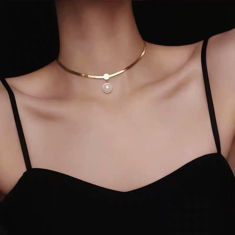 Vòng Cổ Choker Vàng Đính Ngọc Trai