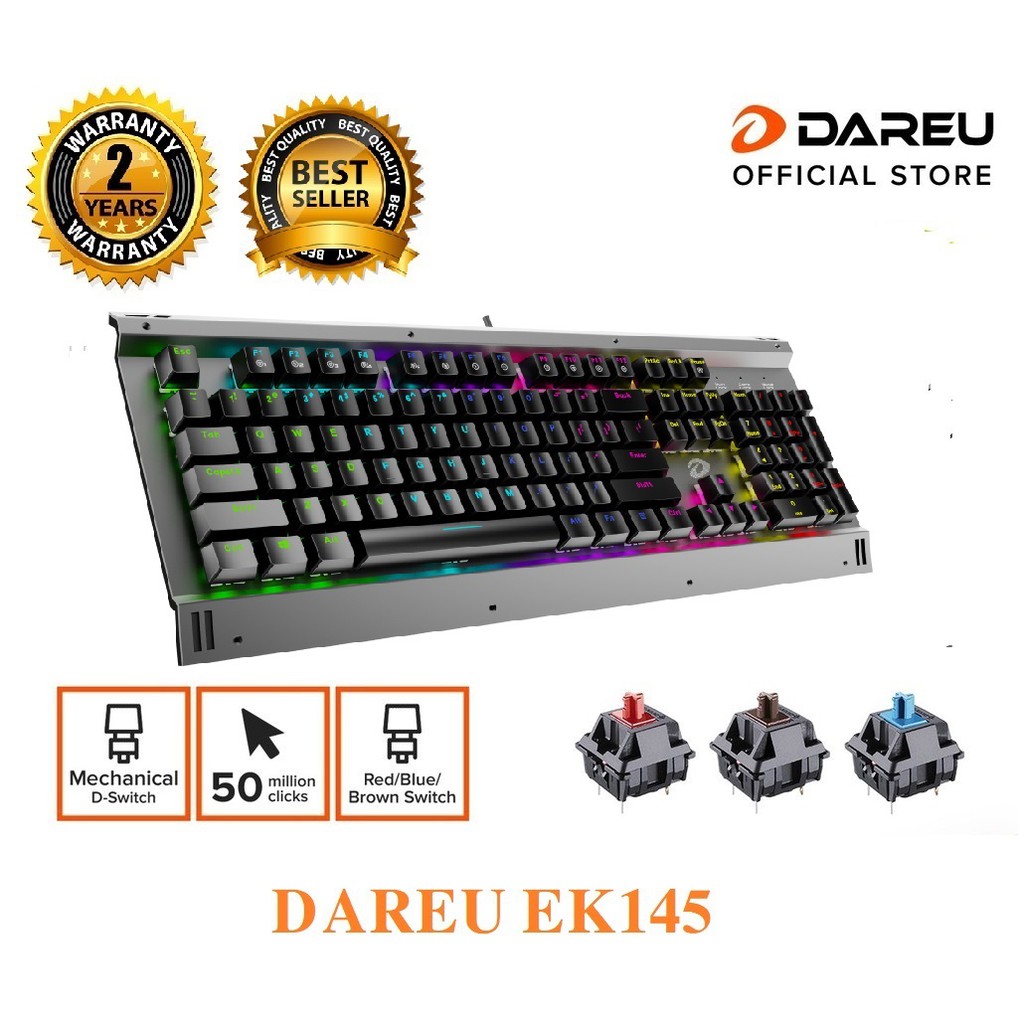 Phím cơ DareU EK145 Multi Led Blue/Brown/Red Switch BH 2 năm