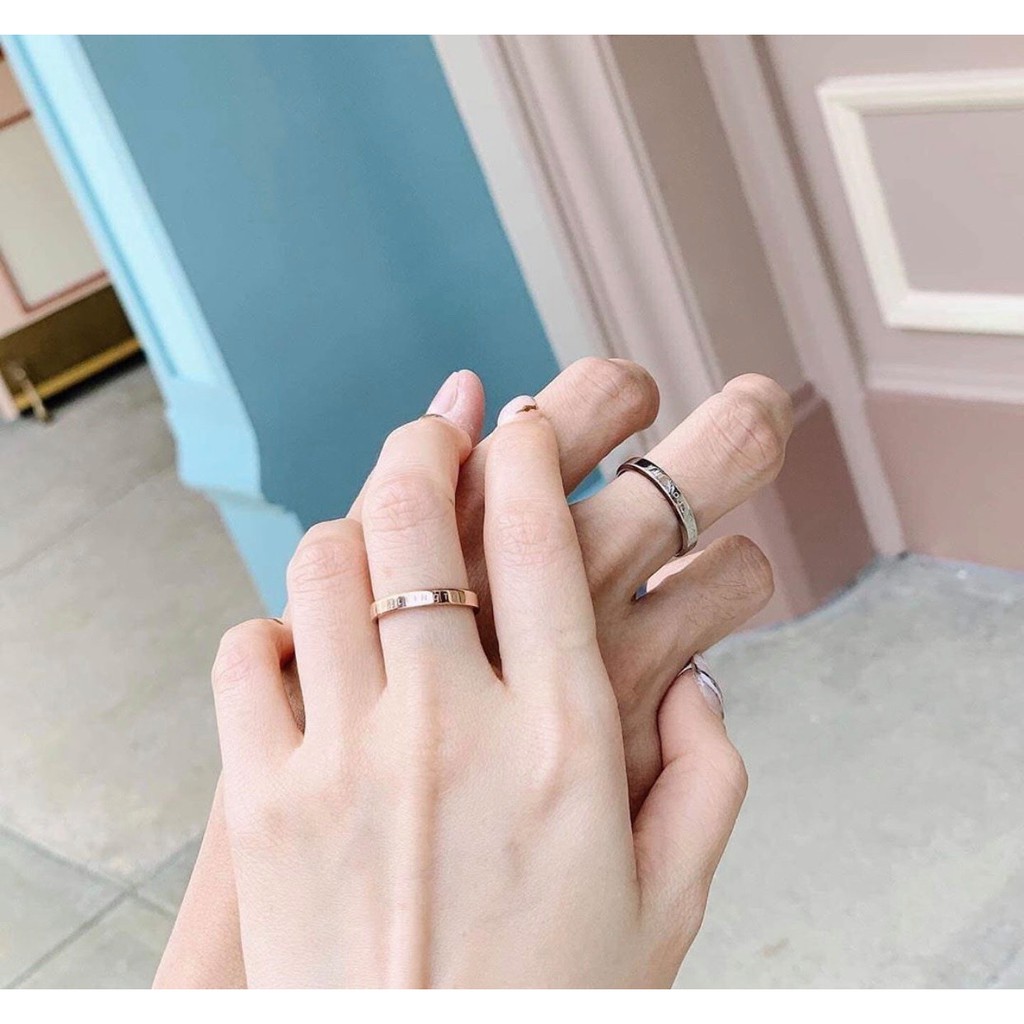 Nhẫn đeo tay nam nữ titan, thép không gỉ, không bay màu, Ring unisex V1 - Bảo hành 12 tháng, có hộp