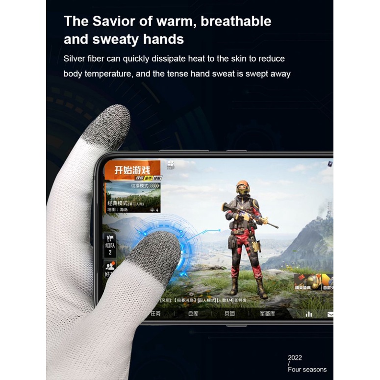 Áo Cặp In Mồ Hôi Chứng Minh Không Trầy Xước Nhạy Cảm Ứng Màn Hình Chơi Game Ngón Tay Ngón Cái Tay Găng Tay Pubg Tay Bao Trò Chơi controlle