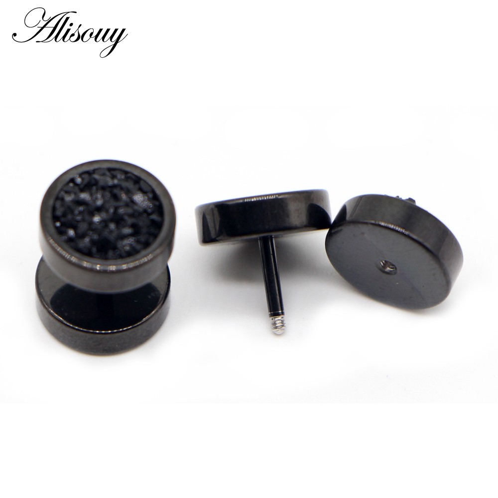 Alisouy Set 2 Khuyên Tai Chuông Tròn Hai Mặt Bằng Thép Không Gỉ Cho Nam Và Nữ