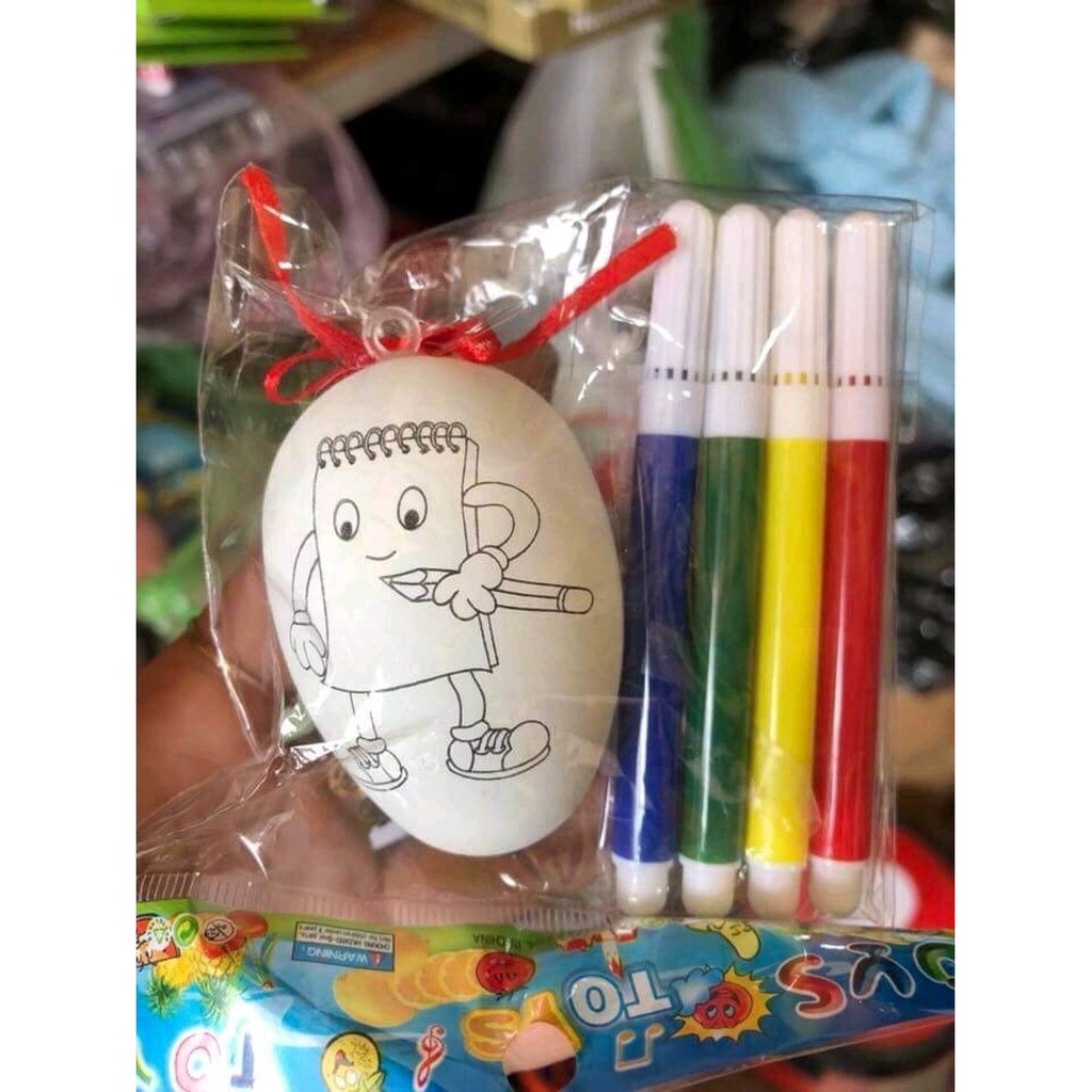 Bộ 05 trứng tô màu kèm bút tô cho bé DTonline