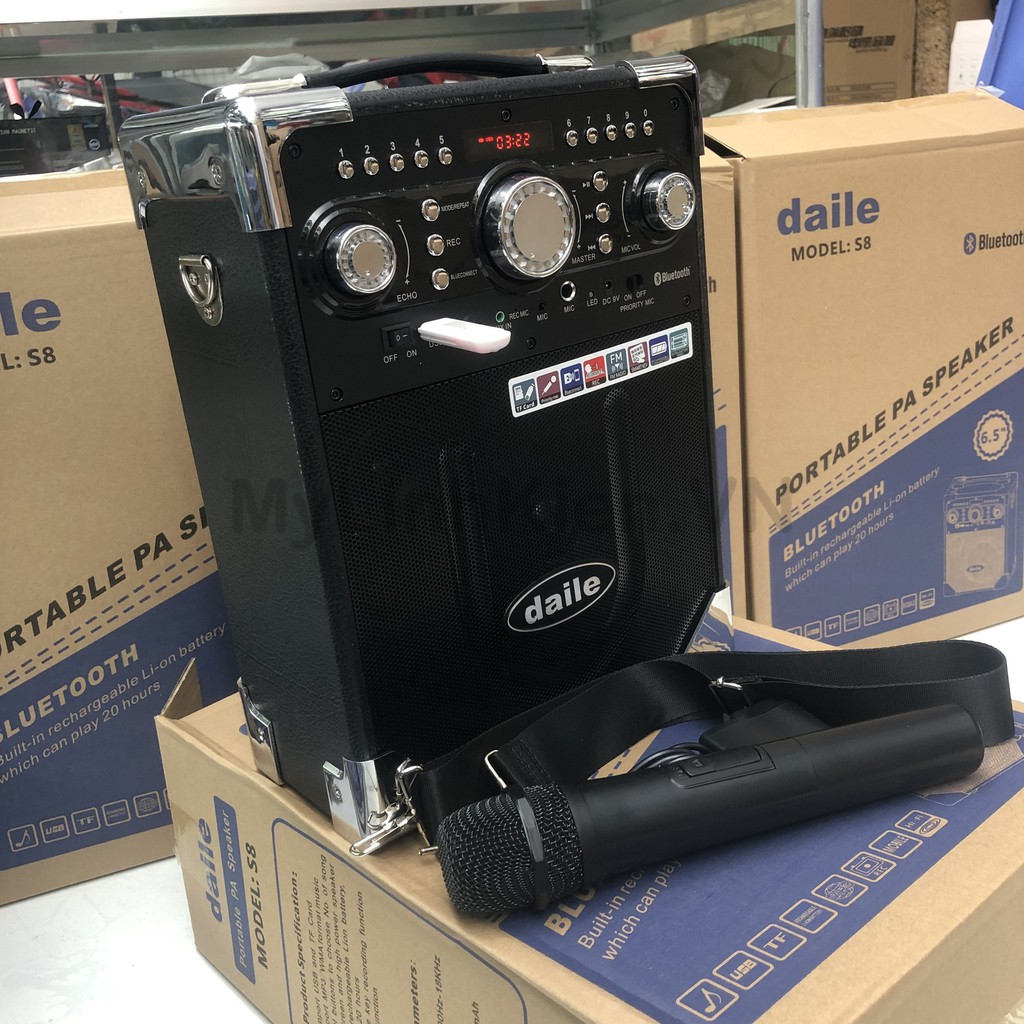 Loa bluetooth karaoke Daile S8 ( Tặng 1 micro không dây)