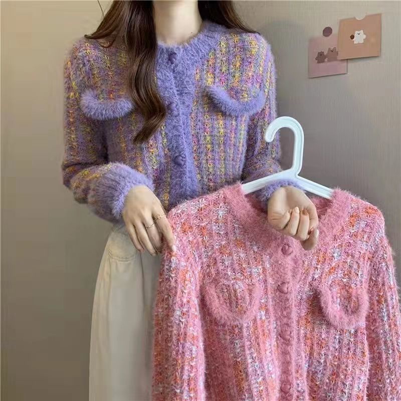 Áo Sweater Dệt Kim Dáng Ngắn Thời Trang Cho Nữ