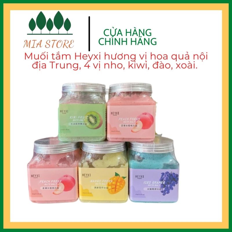 Muối Tắm Tẩy Tế Bào Da Chết Sạch Mịn Giúp Da Trắng Sáng Hoa Quả Heyxi Hương Vị Hoa Quả Nội Địa Trung