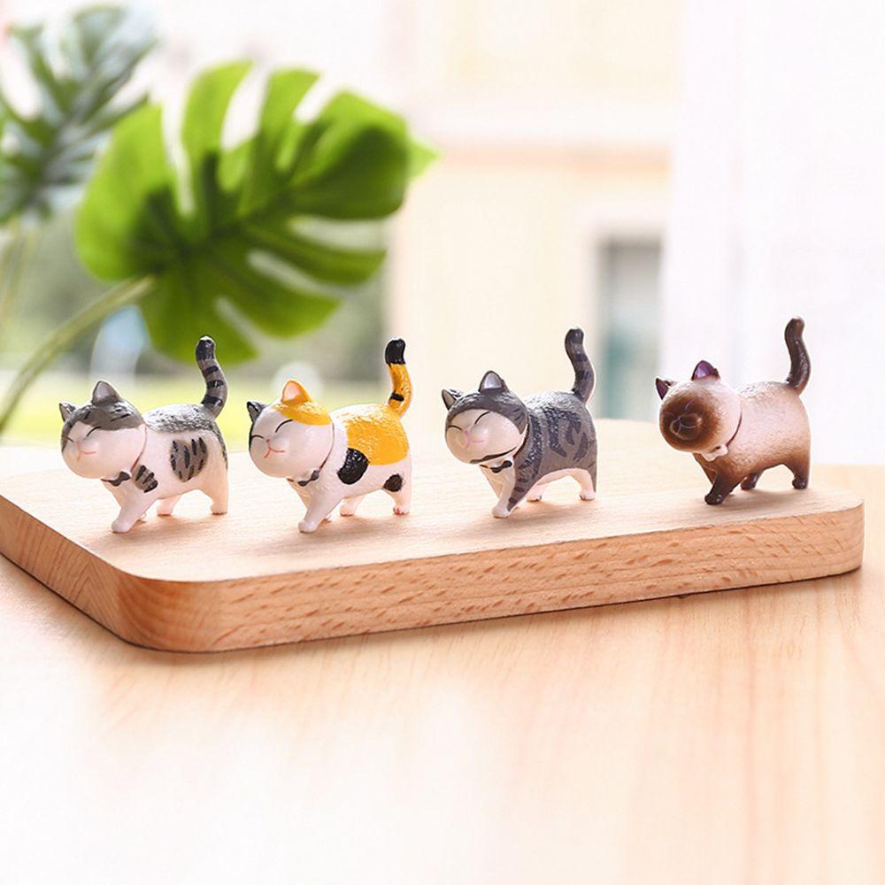 Mô Hình Chú Mèo Hoạt Hình Thắt Nơ Đáng Yêu Trang Trí Nhà Búp Bê