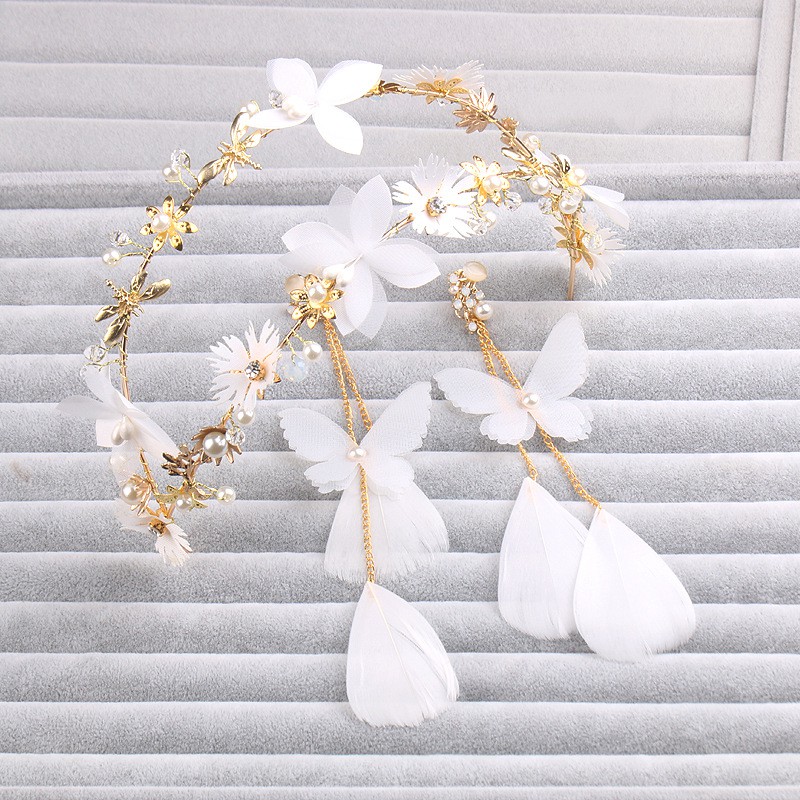 Combo Phụ Kiện Tóc Kèm Hoa Tai Lông Vũ MS: PKT02 - Hưng Long PC