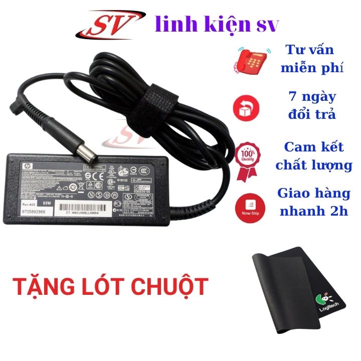 [TẶNG LÓT CHUỘT] Sạc Laptop HP 18.5–3.5A chân kim - bảo hành 12 tháng 1 đổi 1 | BigBuy360 - bigbuy360.vn