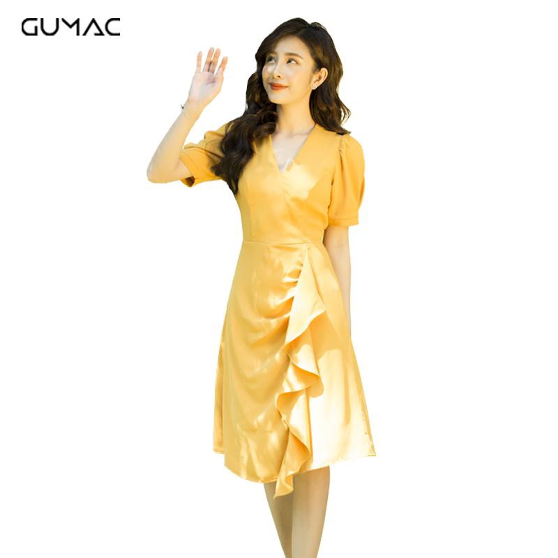 Đầm phối bèo tùng DA316 GUMAC