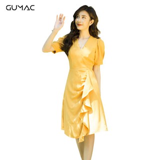 Đầm phối bèo tùng da316 gumac