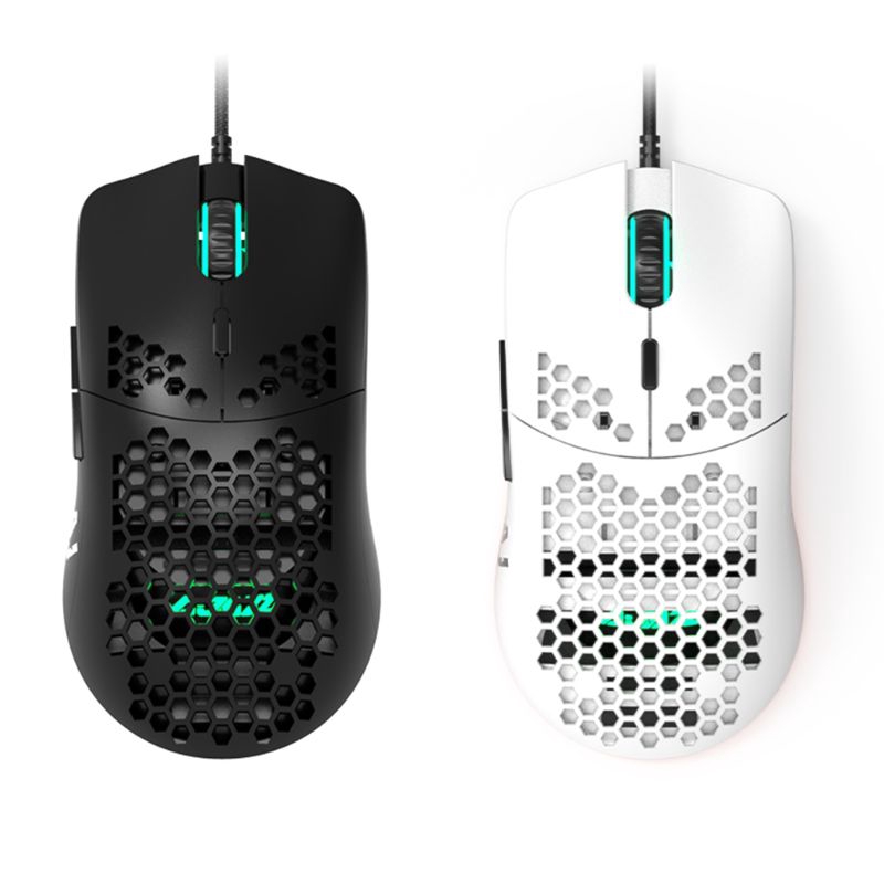 AJ390 Lightweight Wired Mouse Hollow-out Gaming Mouce Mice- 6DPI Adjustable 7Key