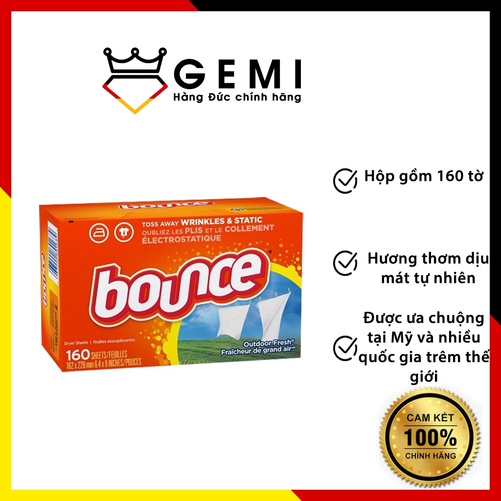 Giấy thơm quần áo BOUNCE 160 tờ