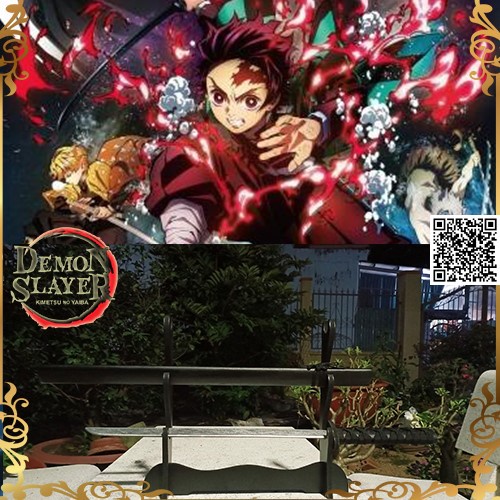 1421 E Kiếm gỗ phông cách nhật bản Kimetsu No Yaiba đạo cụ hóa trang dài 73cm