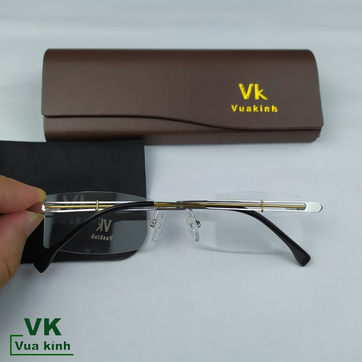 Gọng kính cận khoan không viền titan VK65