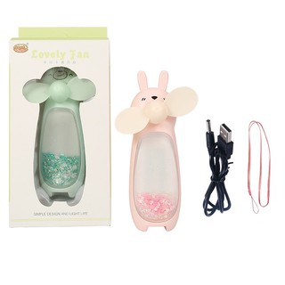 Quạt Hình Thú Mini Có Đèn Led 2in1