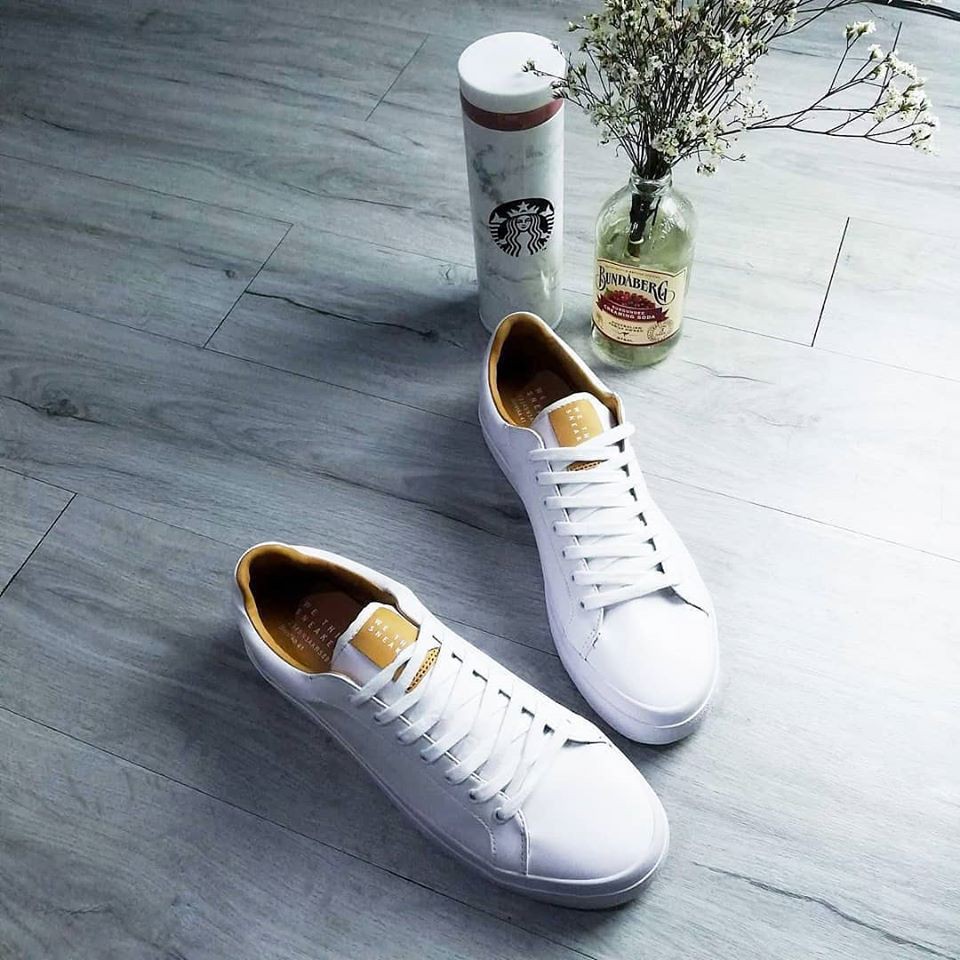 ***Giày Chính Hãng Bershka Sneaker White/Light Brown 2019***