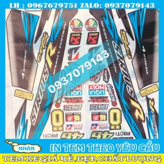 Tem rời sirius chữ R xanh đen titan 7 màu giả Crom.