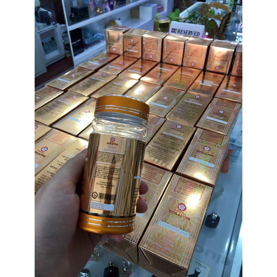 [Mã 44FMCGSALE giảm 8% đơn 500K] Viên Uống Trắng Da Tatio Active Gold Glutathione Nhật Bản 1850mg