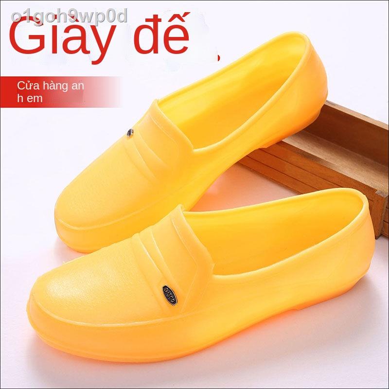 ❍ (HÀNG HOT)✣✱∋Giày của nam giới thấp-đầu chống thấm nước đi mưa bé trai cao su màu vàng mùa thu ống ngắn bùn ruộng khôn
