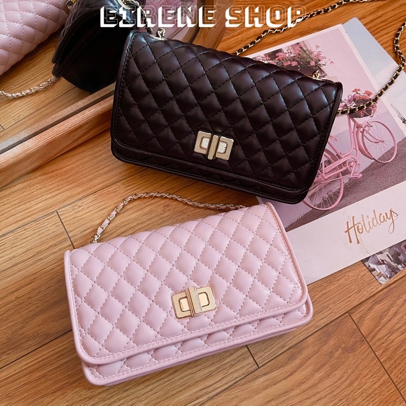 Túi Nữ Trám Chần Chỉ Túi Trám Nữ Mini Size 20 Bản Khoá Xoay