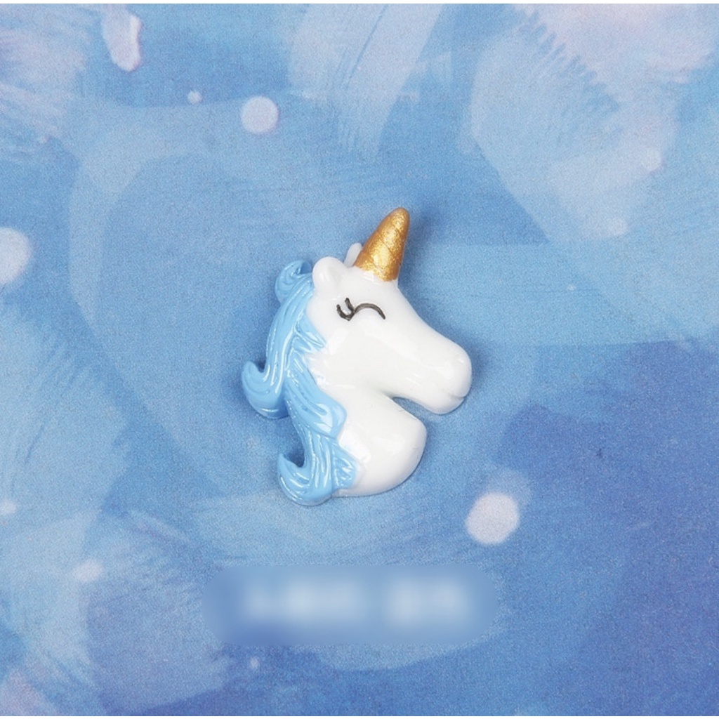 Charm Kỳ lân Kì lân Unicorn 12 Mẫu Nguyên liệu Trang trí Slime Làm Ốp điện thoại Kẹp tóc