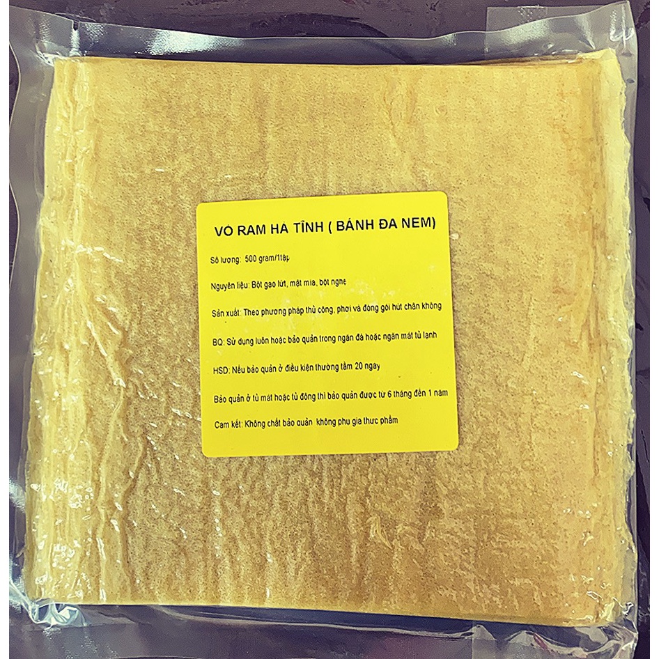 Vỏ ram hà tĩnh loại 1 hút chân không bánh ram dẻo dễ quấn, không mốc, không chất bảo quản gói lá ram 500gr giá rẻ